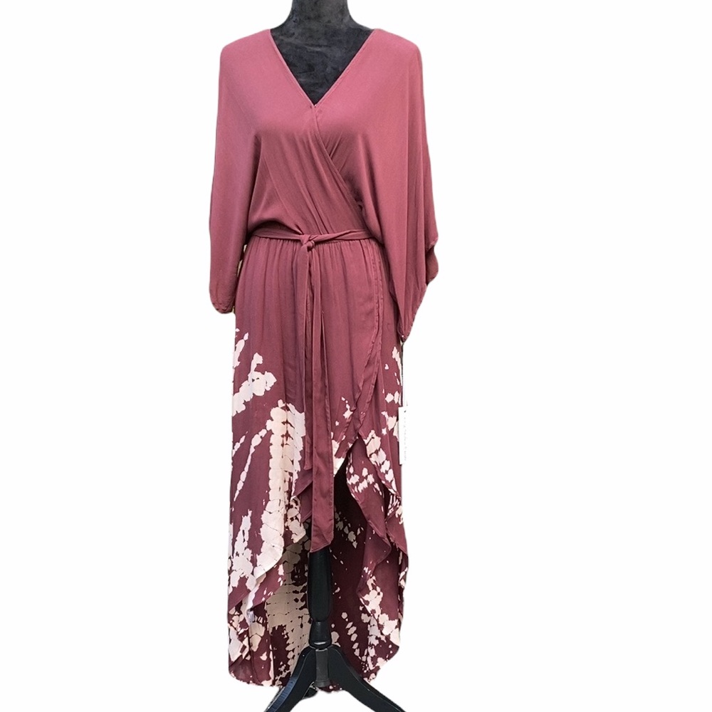 NEW Young Fabulous & Broke Burgundy Tie Dye Dress - Picture 1 of 15